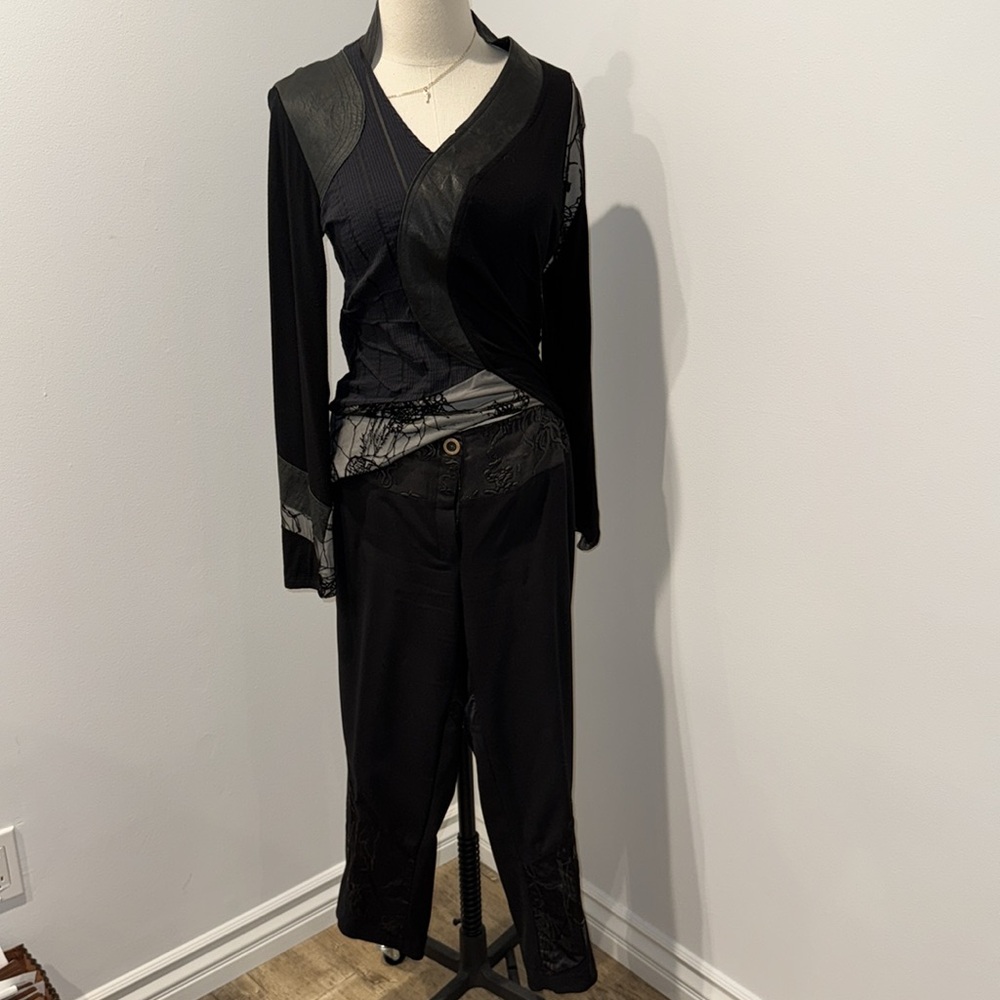 Y2K true 2008 Black Satin Set